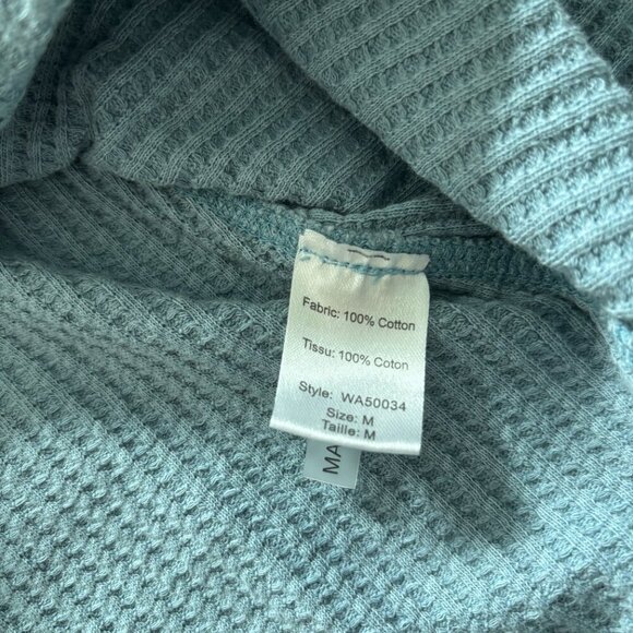 Anthropologie Elan Women's Blue Mock Neck Maxi Waffle Knit Tie Dress Size M - Picture 5 of 7